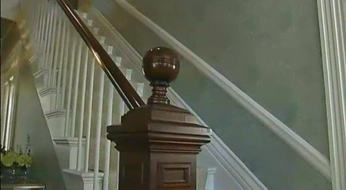 Grand Foyer, close-up of newel post