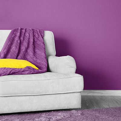 Color matching lilac afghan for accent wall paint color